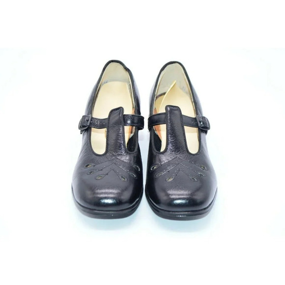 P.W.Minor Orthopedic Black Mary Jane Buckle Heel 7 - Picture 2 of 9